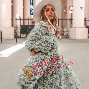 HM CONSCIOUS EXCLUSIVE FABRIC FLOWER COVERED DRESS